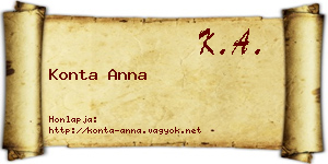Konta Anna névjegykártya