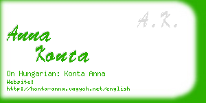 anna konta business card